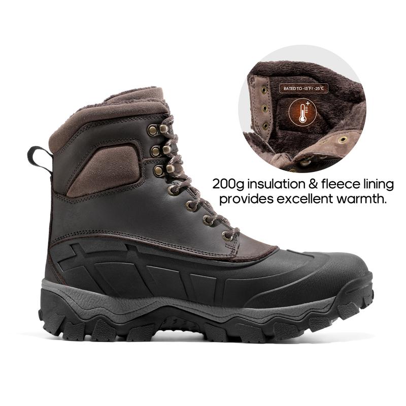 Men's Insulated Water-Resistant Snow  Boots