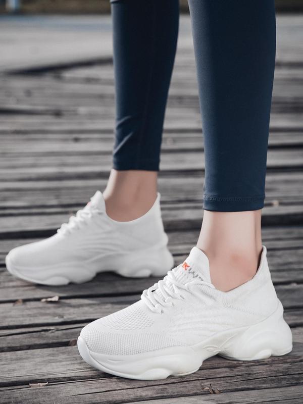 Women's Fashionable Letter Print Lace Up Low Top Sneakers, Casual Comfortable Breathable Sports Running Shoes, All-match Basic Shoes for Daily Wear