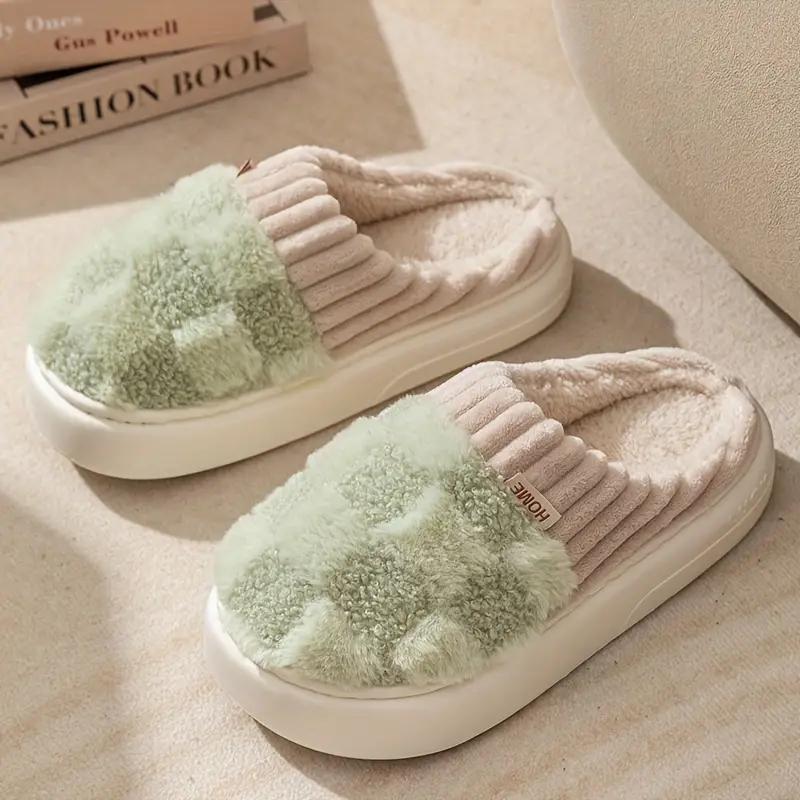 Slipper House Slippers for Women Men Plush Warm Fuzzy Slippers Flyffy Bedroom Shoes Indoor Slip On Flipflop Walking Shoes