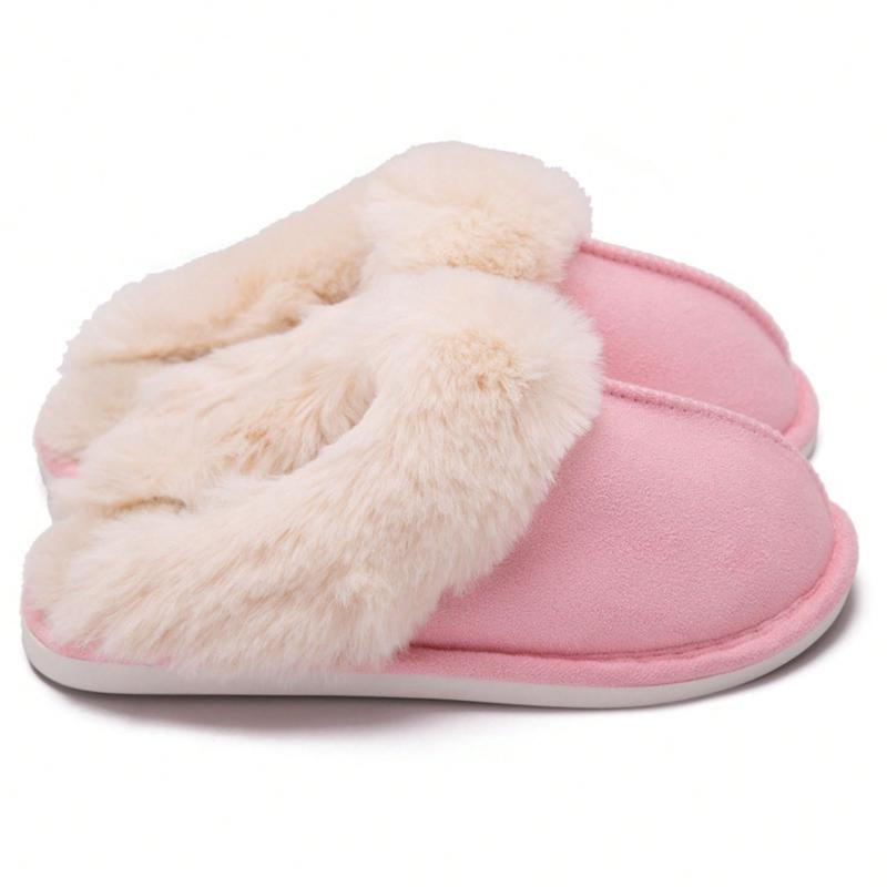 Womens Slipper Fluffy Soft Warm Slip On House Slippers,Anti-Skid Cozy Plush For Indoor Outdoor Pull-On