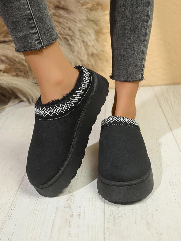 Women's Fashionable Embroidering Design Slippers, Casual Comfortable Flat Slippers for Indoor & Outdoor Wear, Female All-match Round Toe Shoes for Fall & Winter