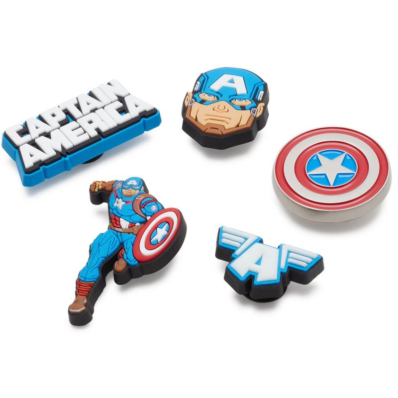 Crocs Jibbitz Marvel Captain America Superhero Shoe Charms 5-Pack