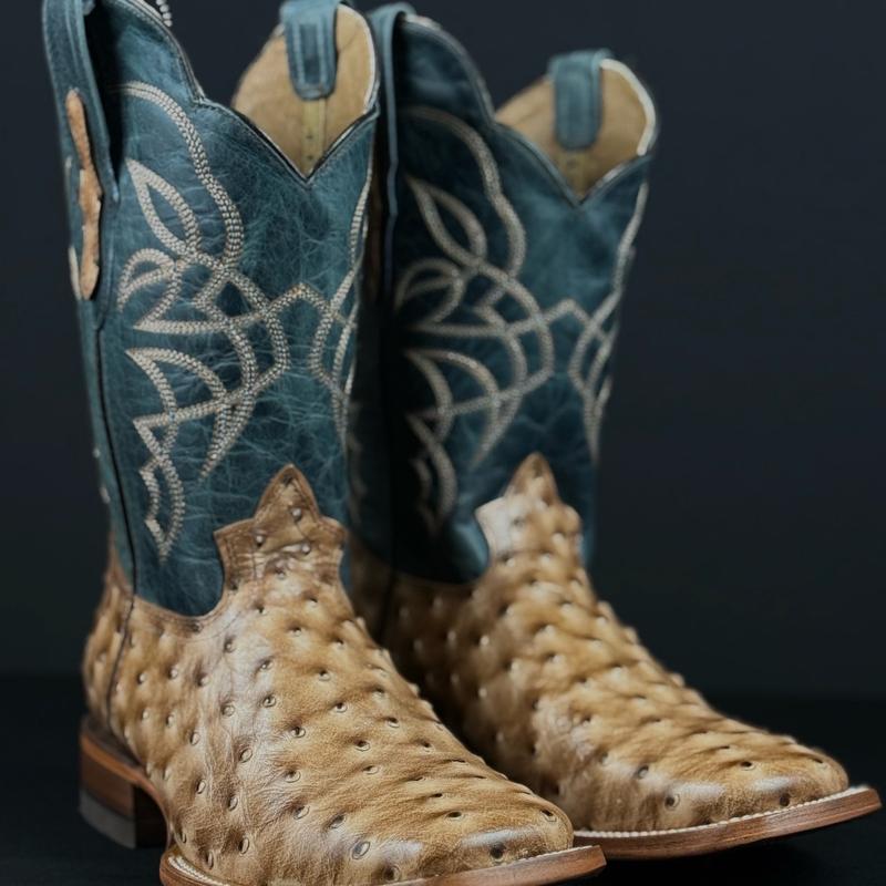 070 Ave Print Orix Blue Jean Botas Vaqueras de Mexico Western Boots Ranch Life