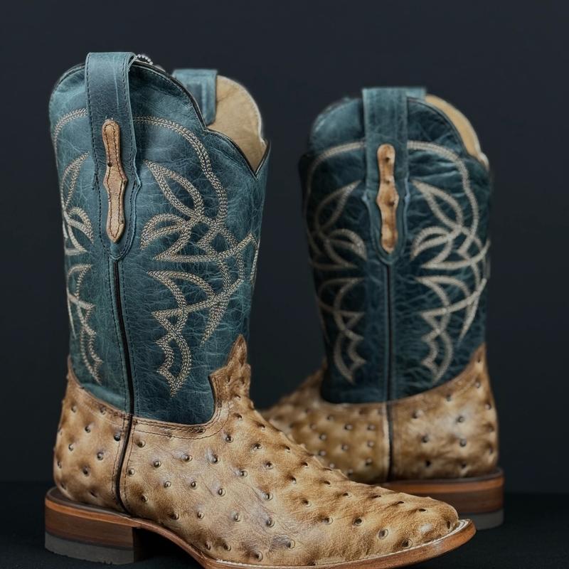 070 Ave Print Orix Blue Jean Botas Vaqueras de Mexico Western Boots Ranch Life