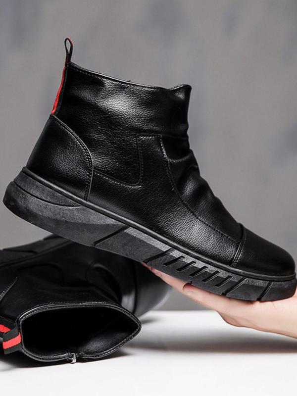 Men's Fashionable Solid Color Fashion Boots, Casual Comfortable Ankle Boots for Daily Wear, Fashion Shoes for Party, Daily Clothing Decor