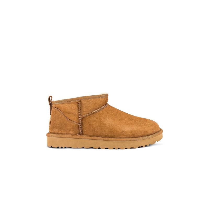 UGG Classic Ultra Mini Shearling Bootie in Chestnut