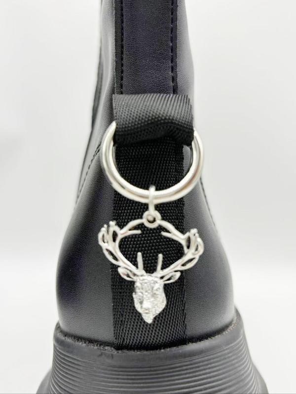 Punk Style Deer Head Design Shoe Charms, Fashionable Novelty Shoes Decorations for Clogs, Stylish Shoes Accessories for Women & Men