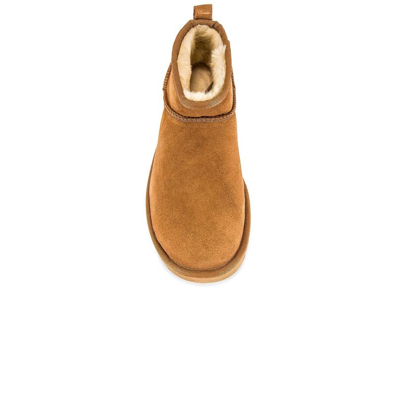 UGG Classic Ultra Mini Shearling Bootie in Chestnut