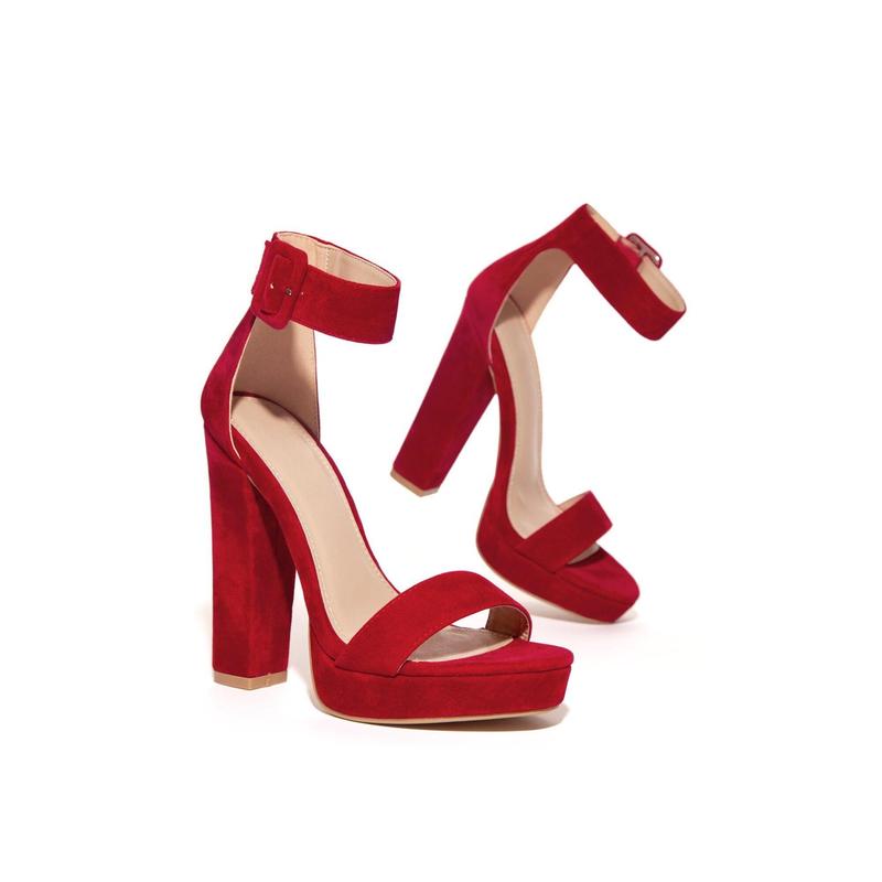 New Limits Platform Block Heels - Red