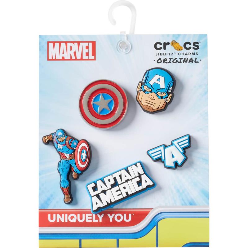 Crocs Jibbitz Marvel Captain America Superhero Shoe Charms 5-Pack