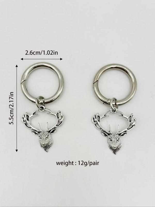 Punk Style Deer Head Design Shoe Charms, Fashionable Novelty Shoes Decorations for Clogs, Stylish Shoes Accessories for Women & Men