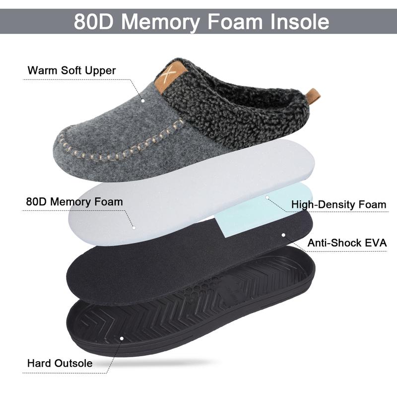 Men's Mocassin Slip on Slippers Cozy Warm House Washable Shoes with Memory Foam Support for Indoor Outdoor