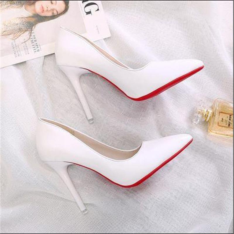 Autumn 2024 New Red Bottom High Heel Shoes Bed Flirting Sexy Black Thin Heel Man Attracted Abnormal Disposable