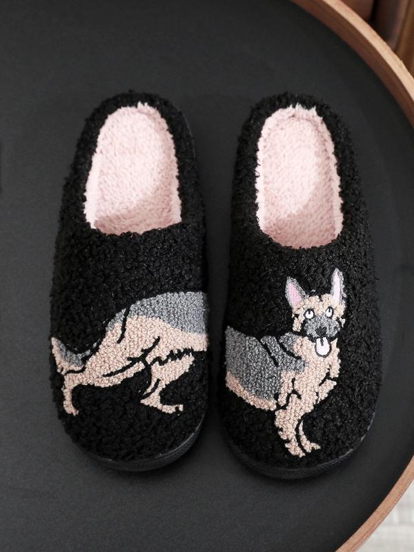 Women's Cute Cartoon Cat Pattern Plush Slippers, 2024 New Style Casual Soft Comfortable Home Slippers, Warm Slippers for Indoor & Outdoor Use for Fall & Winter