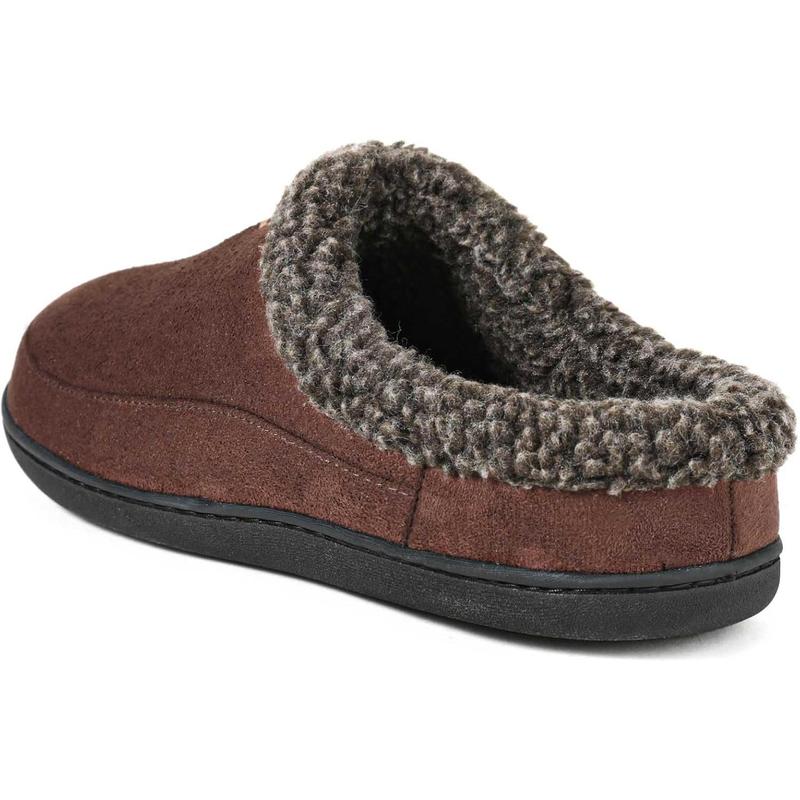 Men's Breathable Suede Fleece Lined Slippers with Memory Foam Indoor Outdoor