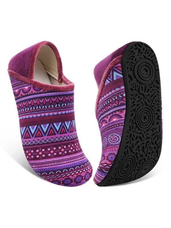 Women's Ethnic Pattern Slippers, Casual Soft Lightweight Comfortable Home Slippers, Non-slip Indoor Outdoor Slippers for Women & Girls