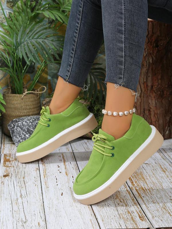 Women's Fashionable Lace Up Low Top Sneakers, 2024 New Style Casual Comfortable Sports Shoes for Daily Wear, Perfect for Students and Outdoor Sports