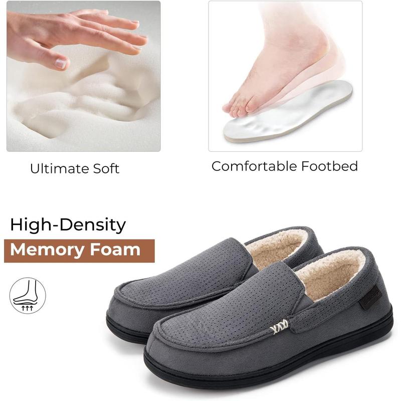 Men's Classic Moccasin Slippers Comfy Memory Foam Indoor House Shoes