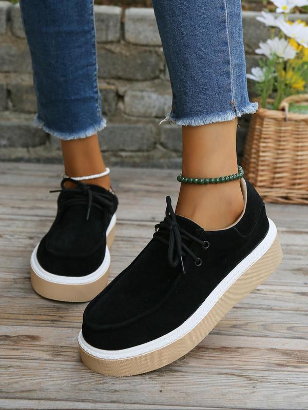 Women's Fashionable Lace Up Low Top Sneakers, 2024 New Style Casual Comfortable Sports Shoes for Daily Wear, Perfect for Students and Outdoor Sports