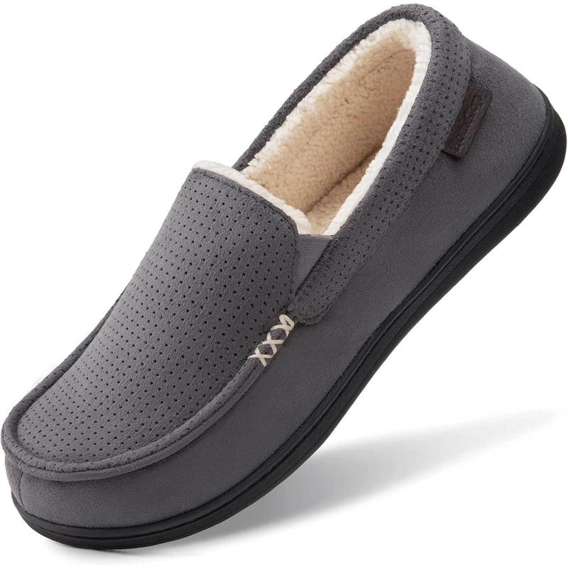 Men's Classic Moccasin Slippers Comfy Memory Foam Indoor House Shoes