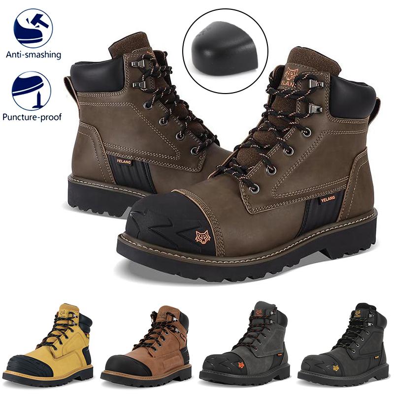 Men's Steel Toe Safety Work Boot Slip Resistant Puncture Utility Shoes Industrial Construction Outdoor botas de trabajo para hombre Safety boots