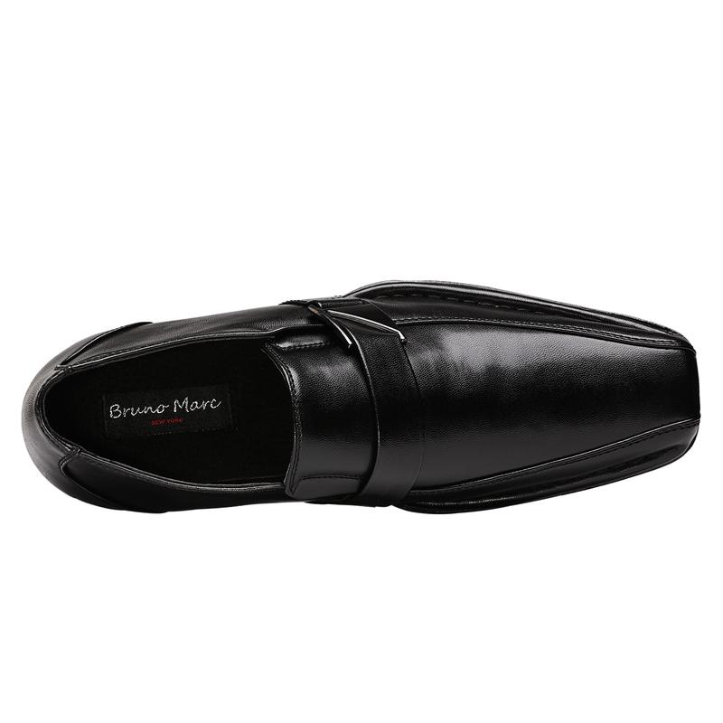 Bruno Marc Men's Buckle Strap Dress Loafers