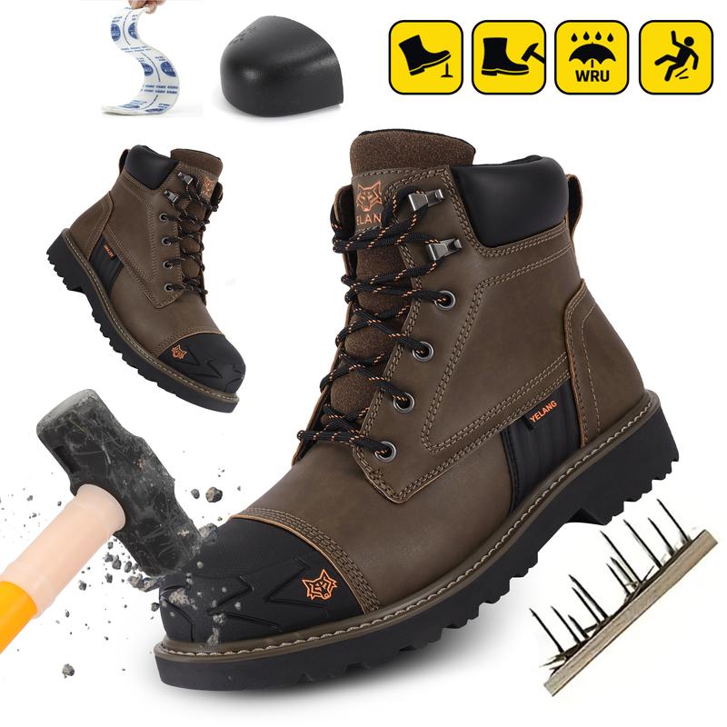 Men's Steel Toe Safety Work Boot Slip Resistant Puncture Utility Shoes Industrial Construction Outdoor botas de trabajo para hombre Safety boots