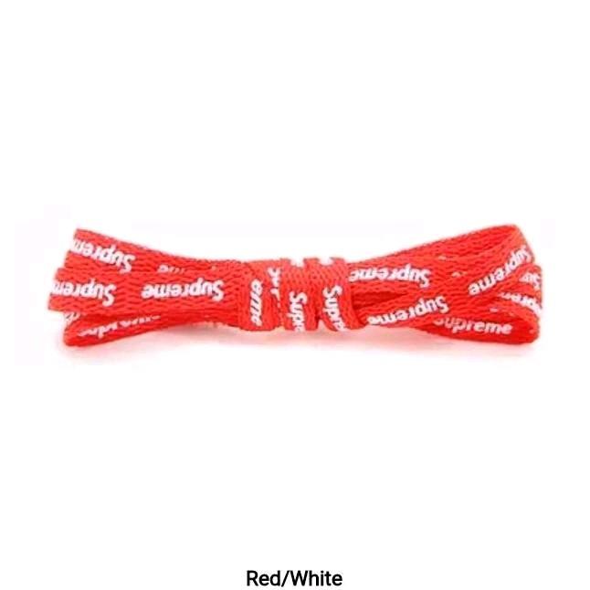 Red printed shoelaces