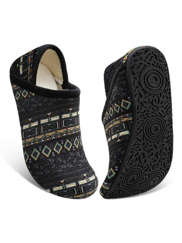 Women's Ethnic Pattern Slippers, Casual Soft Lightweight Comfortable Home Slippers, Non-slip Indoor Outdoor Slippers for Women & Girls