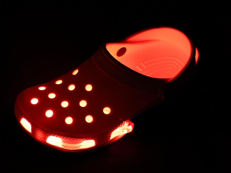 Johnny Lights Original Red Croc Jibbitz Shoe Light Clog Slide Neon Cool