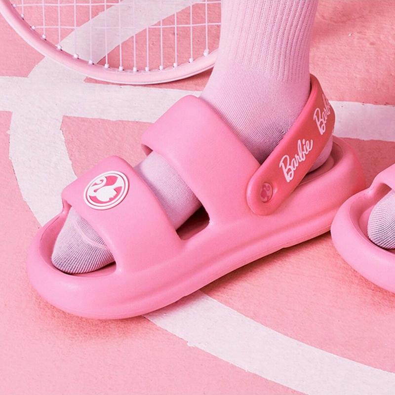 [Christmas Special] Miniso Barbie Daylight Glitter Collection Sandals(Rose Red And Green),Halloween Breathable Comfortable Toe Thong Sandals for Beach Back To School, Fashion All-match Sandals for Daily Wear.