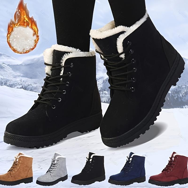 Women's Soft Comfortable Thickened Snow Boots, Casual Versatile Medium Top Boots Shoes For Outdoor Girl Walking Shoes