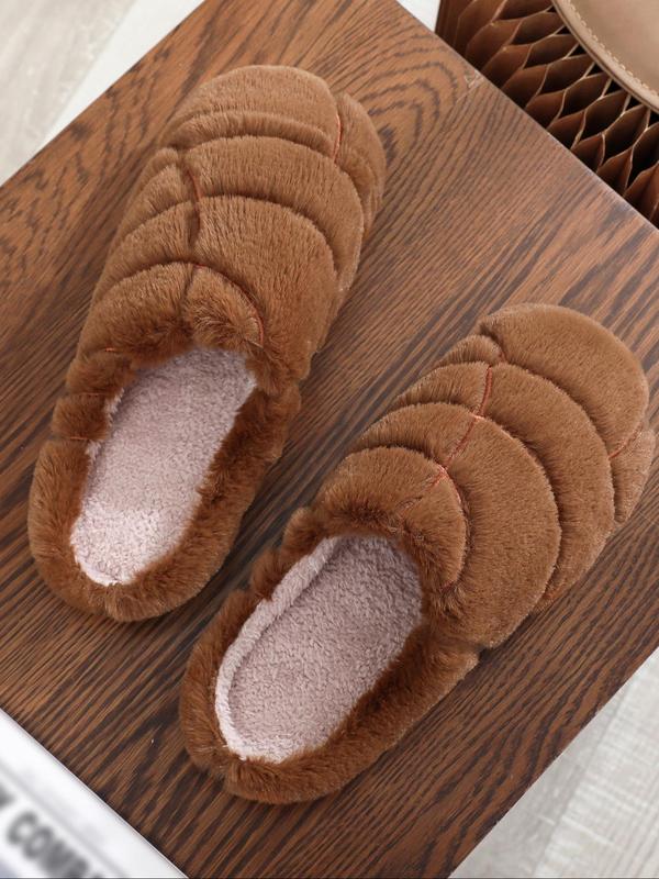 Women's Cute Fluffy Plush Slippers, Casual Soft Comfortable Home Slippers, Warm Slippers for Indoor & Outdoor Use for Fall & Winter