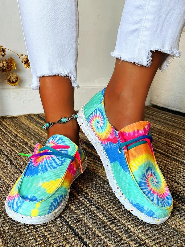 Summer Running Walking Shoes for Women, Casual Comfort Low Top Tie-dye Flat Shoes, Street Trend Sports Shoes, Girl Sneakers, Flats for Daily Footwear