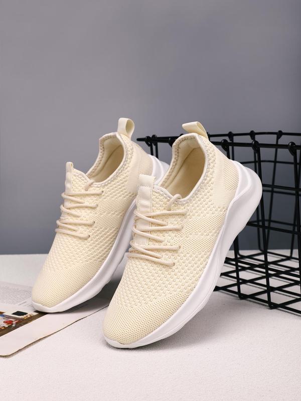 Women's Fashionable Mesh Breathable Low Top Sneakers, 2024 New Style Casual Comfortable Sports Running Shoes, All-match Round Toe Lace Up Shoes for Daily Wear