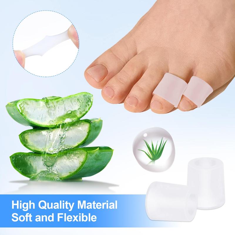 24 Pcs Silicone Toe Protectors, Open Pinky Toe Sleeves, Gel Toe Cushions Toe Covers for Corn, Blisters, Hammer Toes, Calluses, Bunion, Toenails Loss and Friction Pain Relief