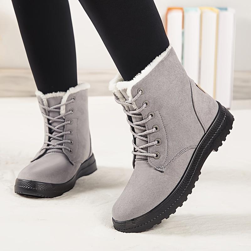 Women's Soft Comfortable Thickened Snow Boots, Casual Versatile Medium Top Boots Shoes For Outdoor Girl Walking Shoes