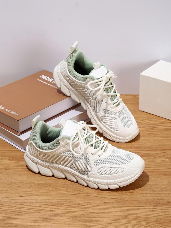 Women's Fashionable Lace Up Low Top Sneakers, Casual Breathable Comfortable Sports Running Shoes, All-match Basic Shoes for Daily Wear