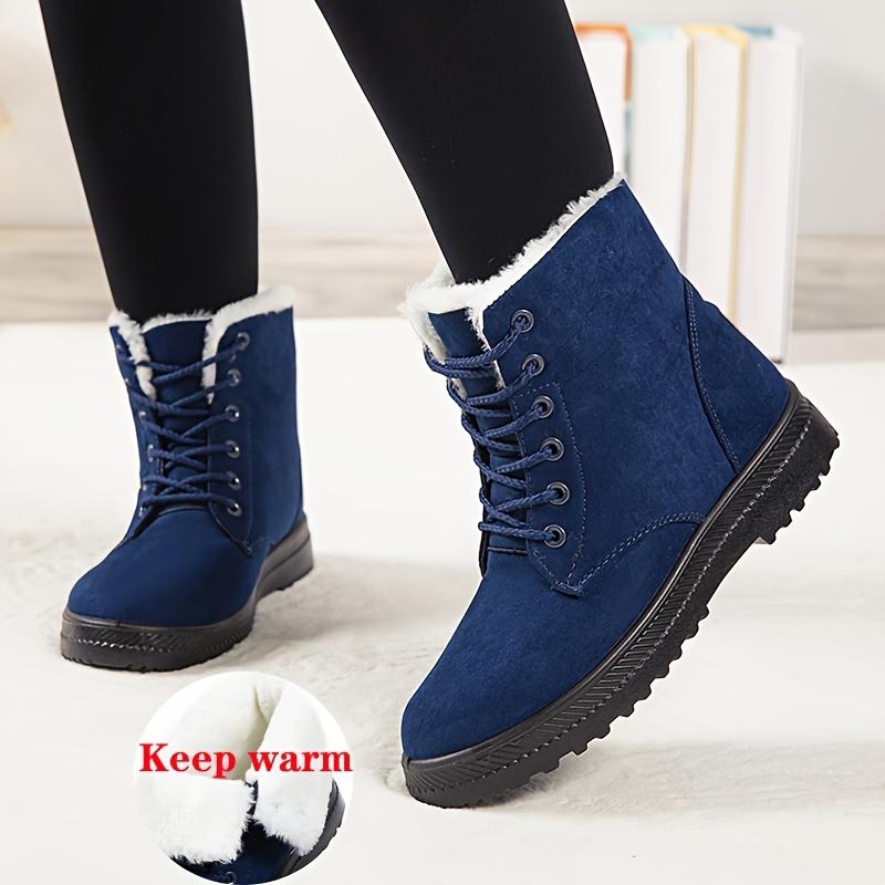 Women's Soft Comfortable Thickened Snow Boots, Casual Versatile Medium Top Boots Shoes For Outdoor Girl Walking Shoes