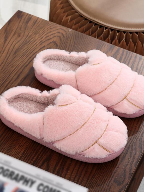 Women's Cute Fluffy Plush Slippers, Casual Soft Comfortable Home Slippers, Warm Slippers for Indoor & Outdoor Use for Fall & Winter