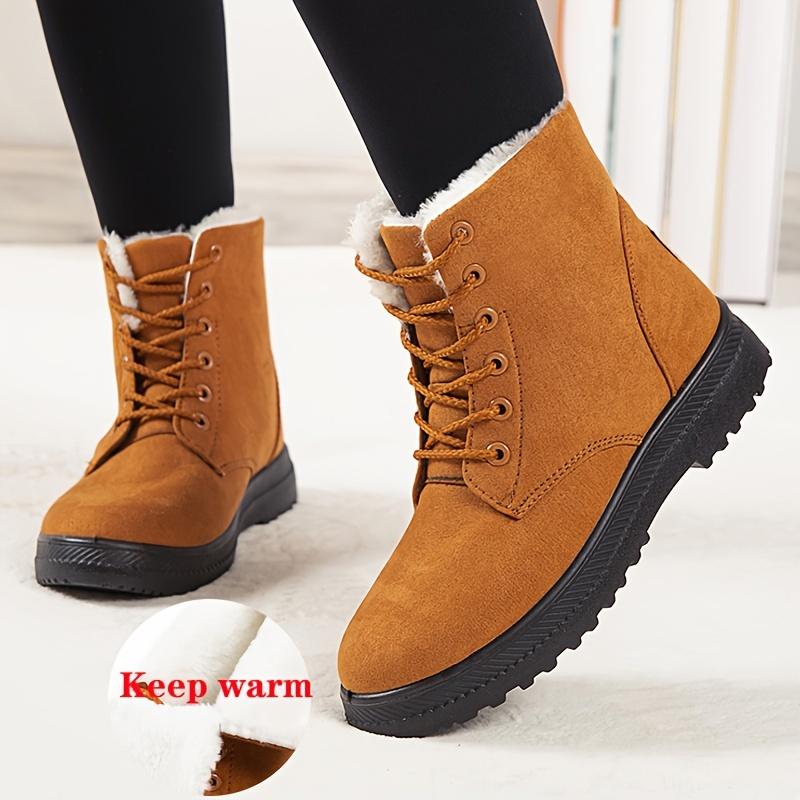 Women's Soft Comfortable Thickened Snow Boots, Casual Versatile Medium Top Boots Shoes For Outdoor Girl Walking Shoes