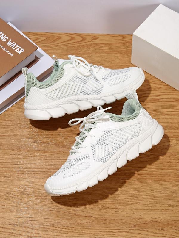 Women's Fashionable Lace Up Low Top Sneakers, Casual Breathable Comfortable Sports Running Shoes, All-match Basic Shoes for Daily Wear