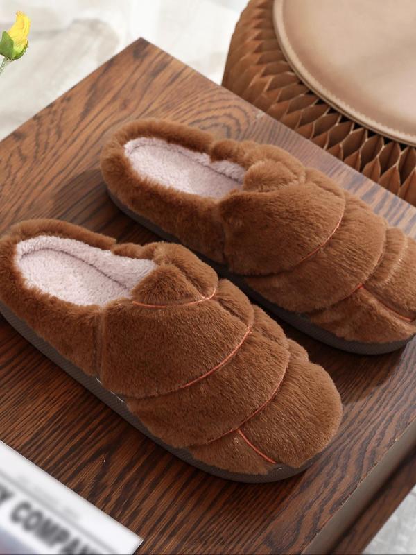 Women's Cute Fluffy Plush Slippers, Casual Soft Comfortable Home Slippers, Warm Slippers for Indoor & Outdoor Use for Fall & Winter