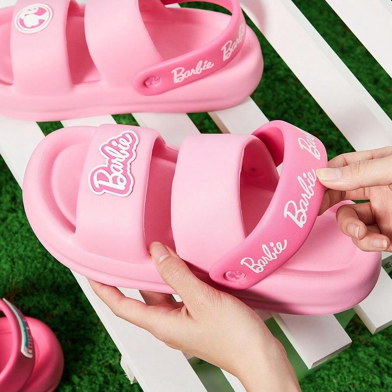 [Christmas Special] Miniso Barbie Daylight Glitter Collection Sandals(Rose Red And Green),Halloween Breathable Comfortable Toe Thong Sandals for Beach Back To School, Fashion All-match Sandals for Daily Wear.