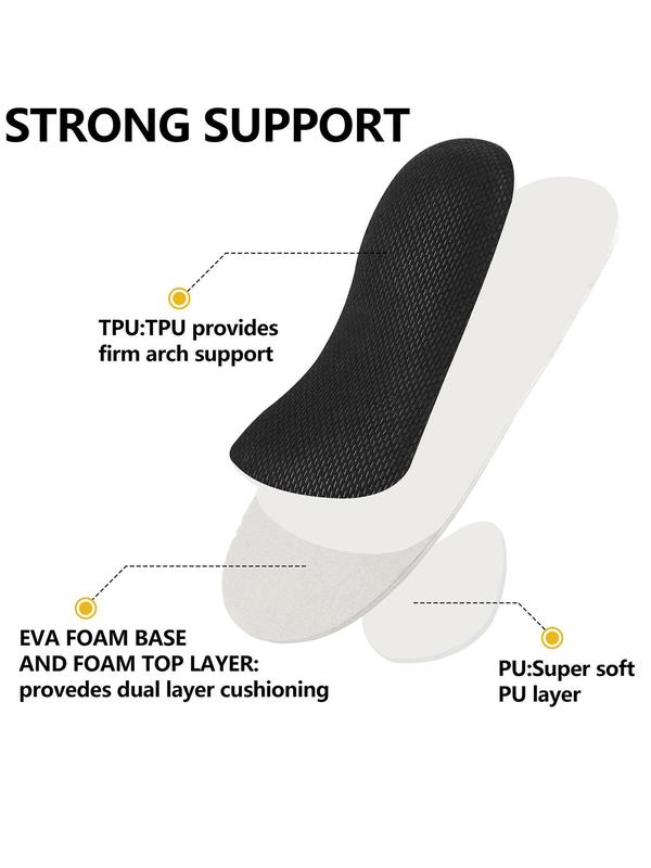 Breathable Comfortable Foot Arch Support Insoles, Anti-slip Foot Cushion, Shoes Inserts for Women & Men, Shoes Accessories