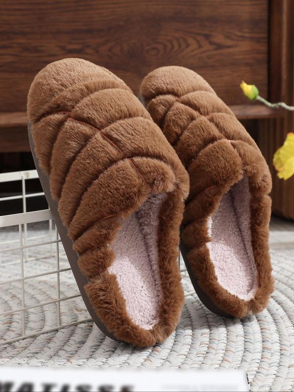 Women's Cute Fluffy Plush Slippers, Casual Soft Comfortable Home Slippers, Warm Slippers for Indoor & Outdoor Use for Fall & Winter