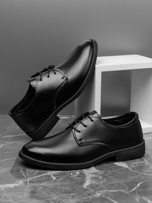 Men's Business Solid Color Lace Up Dress Shoes, Classic Dress Shoes for Work Office, Fashion Shoes for Party, Daily Clothing Decor