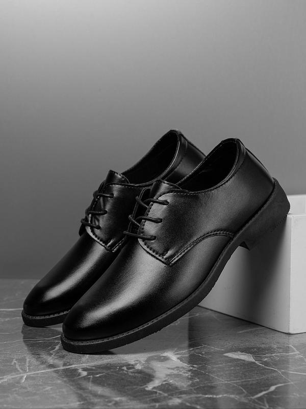 Men's Business Solid Color Lace Up Dress Shoes, Classic Dress Shoes for Work Office, Fashion Shoes for Party, Daily Clothing Decor