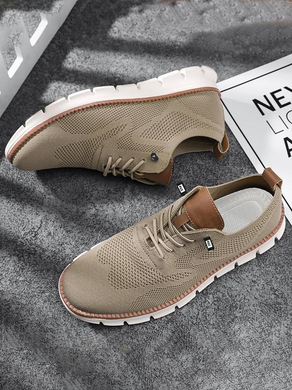 Men's Business Minimalist Lace Up Low Top Sneakers, Casual Breathable Comfortable Sports Running Shoes, Fashionable Lightweight Shoes for Daily Wear