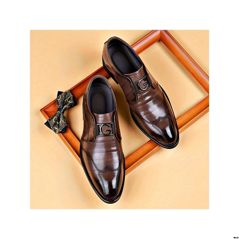 100% Casual Wear - Suitable for Business and Men's Leather Shoes: Versatile leather construction with pointed toe design.